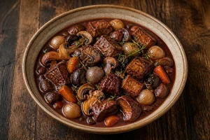 Le bourguignon vegan : saveurs françaises réinventées