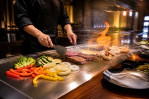Le teppanyaki, art culinaire sur plaque chauffante