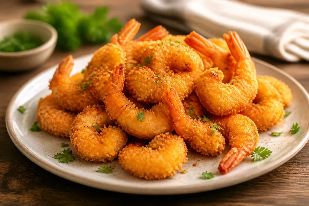 Crevettes panees dorees et croustillantes